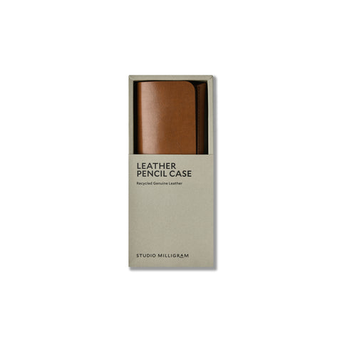 Recycled Leather Pen Case Camel