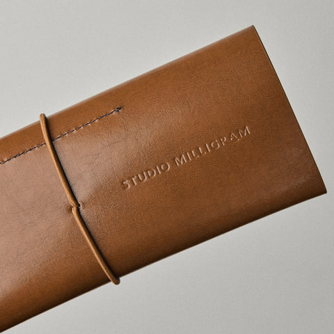Recycled Leather Pen Case Camel