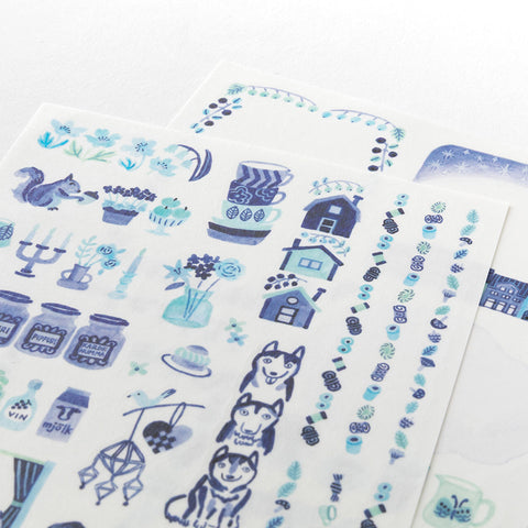 Blue Nordic Sticker Sheets Set of 2
