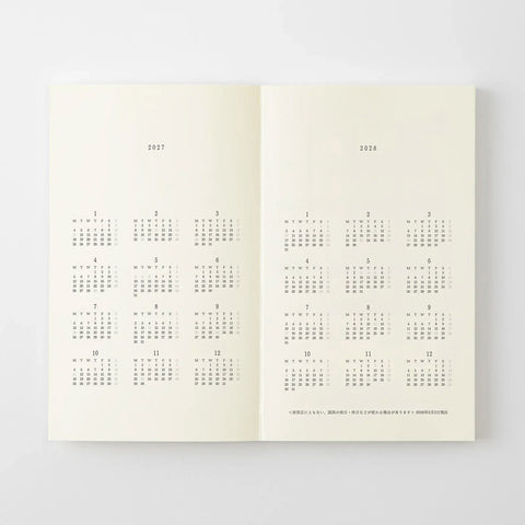 MD 2027 Notebook Diary Monthly B6 Slim
