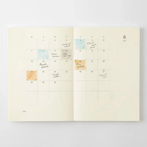 MD 2027 Notebook Diary Monthly A5 Thin