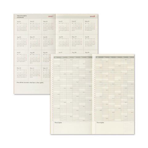 Traveler's Notebook 2027 Diary Refill Monthly