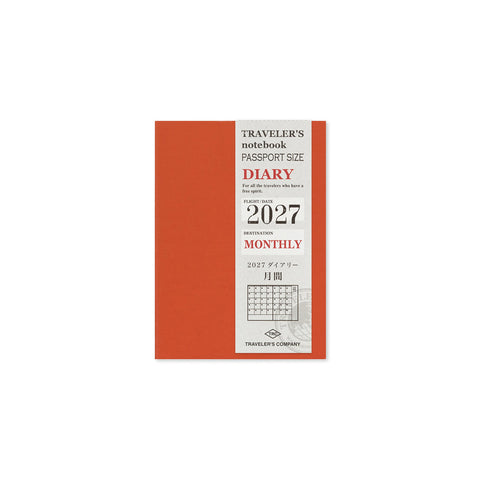 Traveler's Notebook 2027 Diary Refill Monthly