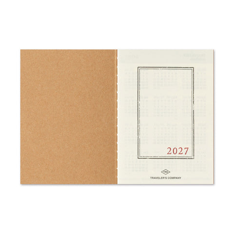 Traveler's Notebook 2027 Diary Refill Monthly