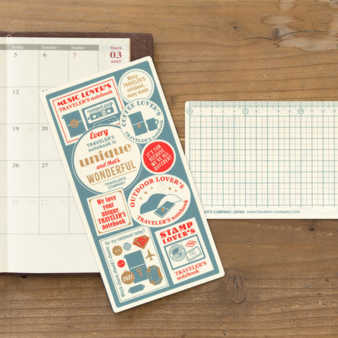 Traveler's Notebook 2027 Diary Refill Plastic Backing Sheet