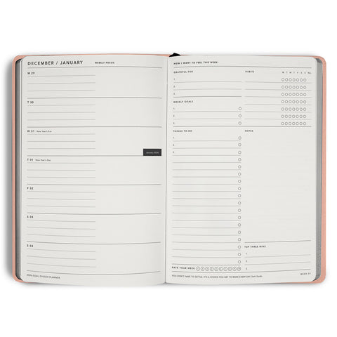 2026 Progress Over Perfection Goal Digger Weekly Action Diary B5