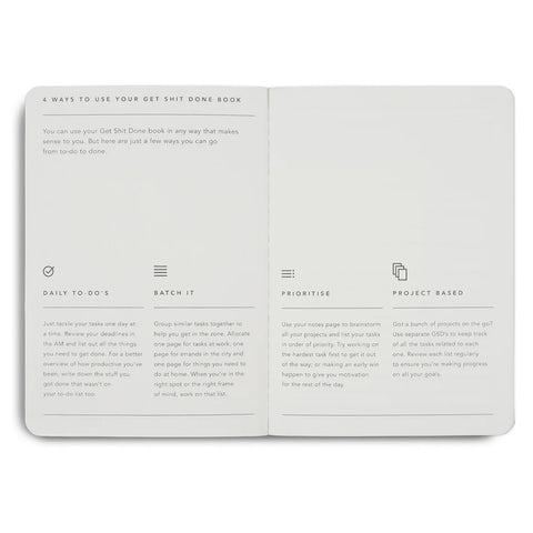 Get Shit Done Minimal Notebook A5