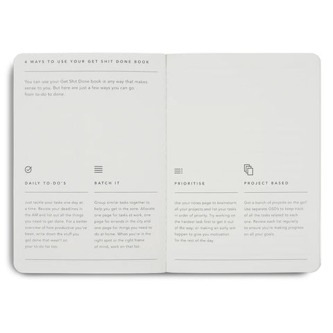 Get Shit Done Minimal Notebook A5