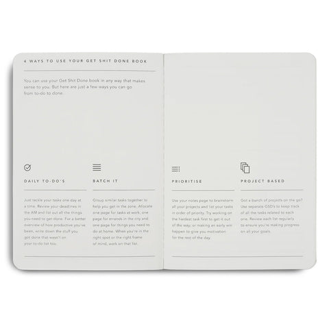 Get Shit Done Minimal Notebook A5