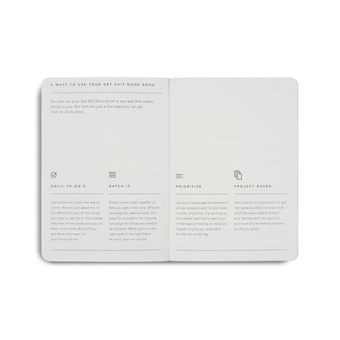 Get Shit Done Minimal Notebook A6