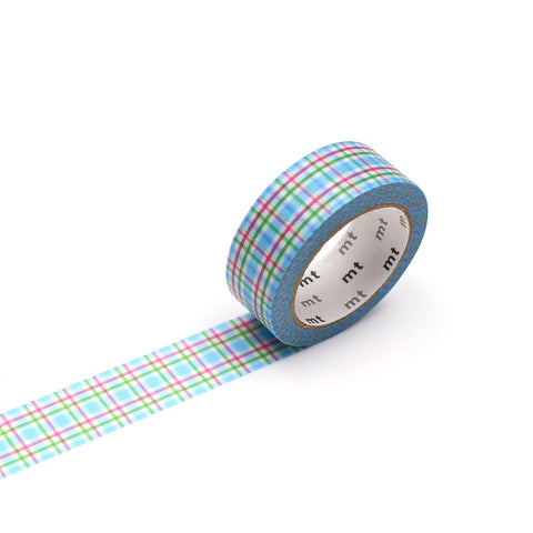 Colorful Checkered Blue Washi Tape Single Roll