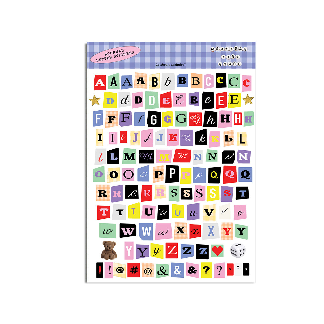 Martina's Tiny Store Letter Sticker Sheet Set of 2 – Milligram
