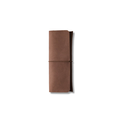 Chocolate Nubuck Leather Pen Case