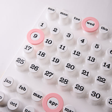 Perpetual Calendar Rings Set of 3 Warm Pink