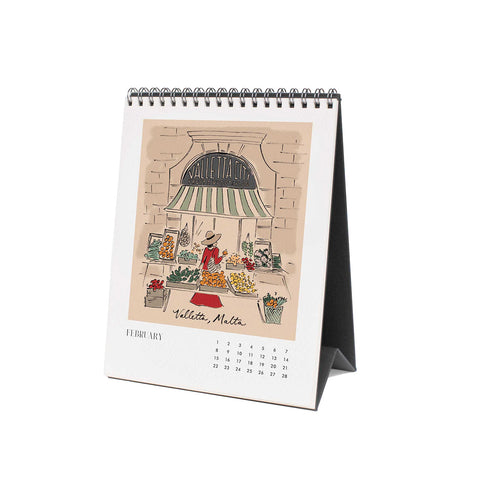 2026 Travel Sketchbook Desk Calendar