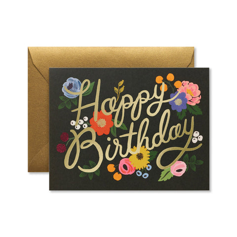 Vintage Blossoms Birthday Greeting Card