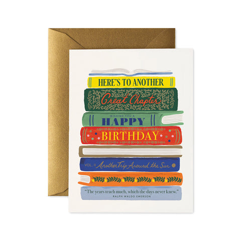 Book Stack Birthday Card