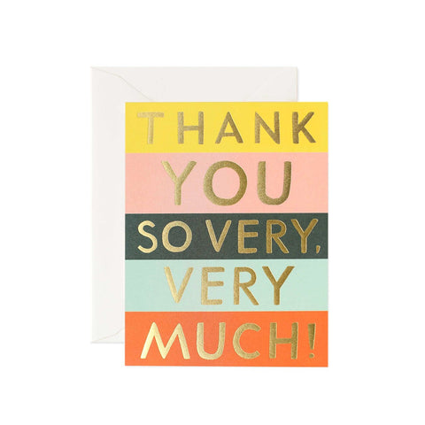 Colour Block Thank You Greeting Card