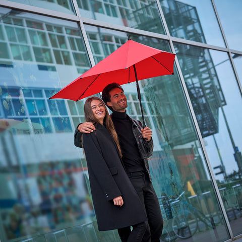 Mini Foldable Storm Umbrella Pure Black Passion Red Silk Grey