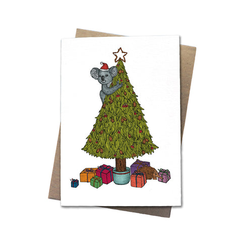 Koala Christmas Tree Greeting Card