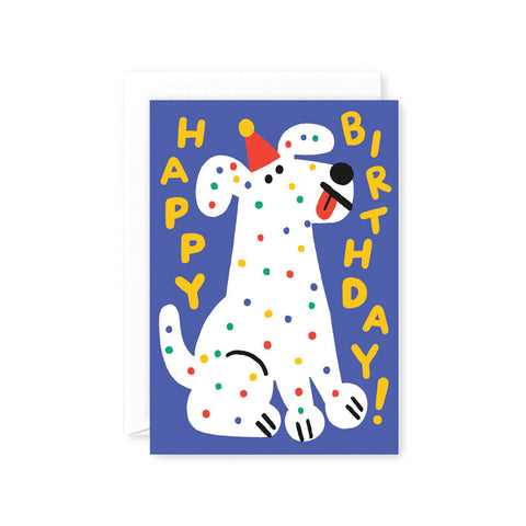 Happy Birthday Spotty Dog Greeting Card