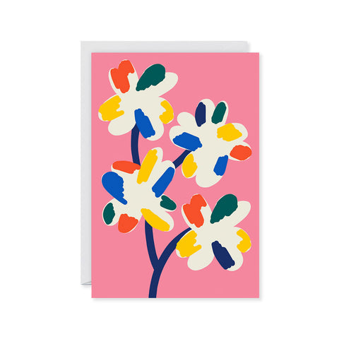 Four Flowers Greeting Card