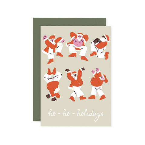 Dancing Santas Greeting Card