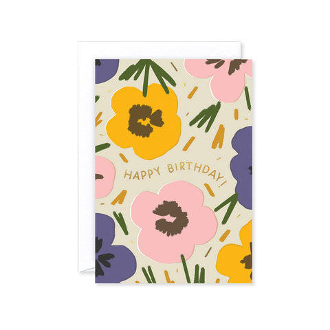 Happy Birthday Flowers Greeting Card