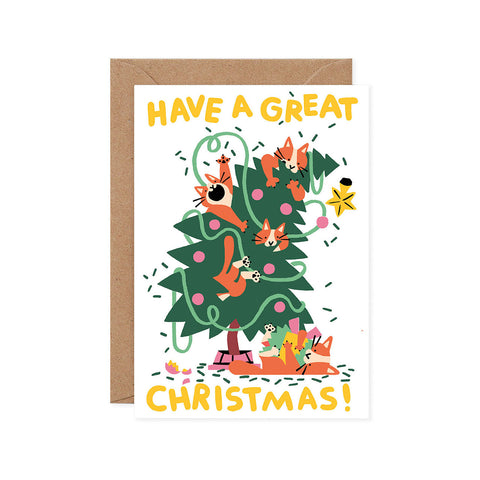 Great Christmas Cats Greeting Card