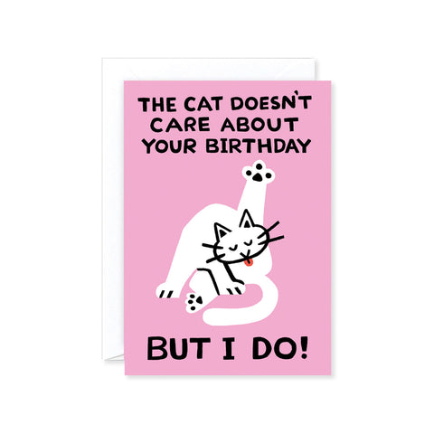 The Cat Doesn't Care Birthday Card