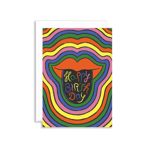 Happy Birthday Lips Greeting Card