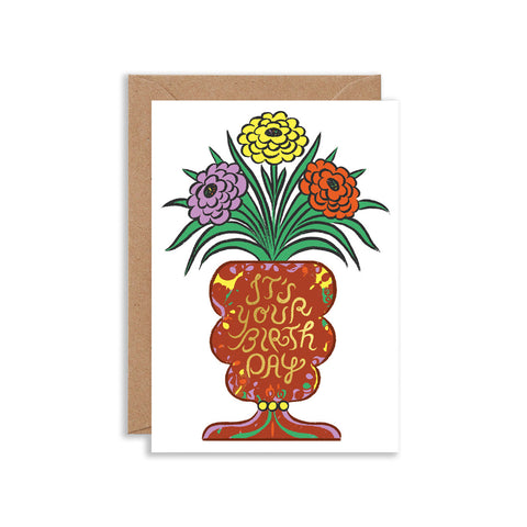 It's Your Birthday Vase Greeting Card