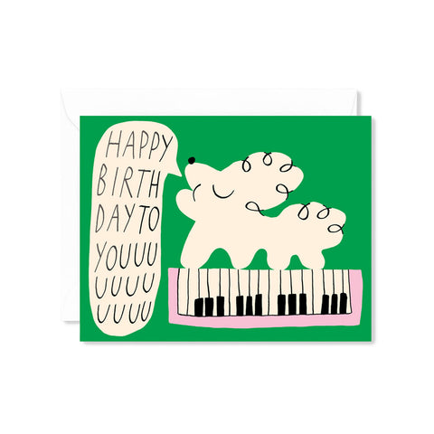 Happy Birthday to You Dog and Keyboard Greeting Card