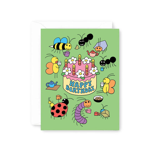 Happy Birthday Bug Party Greeting Card