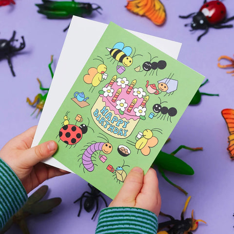 Happy Birthday Bug Party Greeting Card