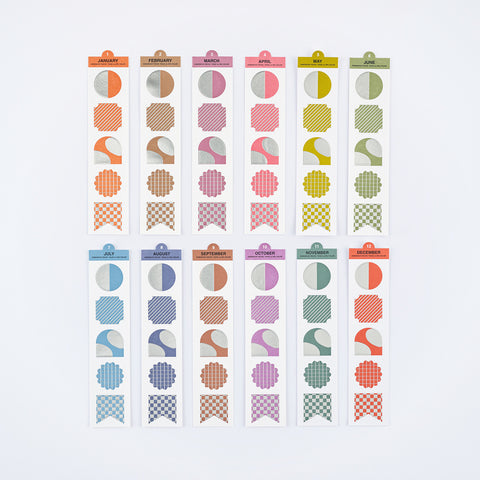TSUKI no IRO Bookmark-Style Foil-Pressed Stickers