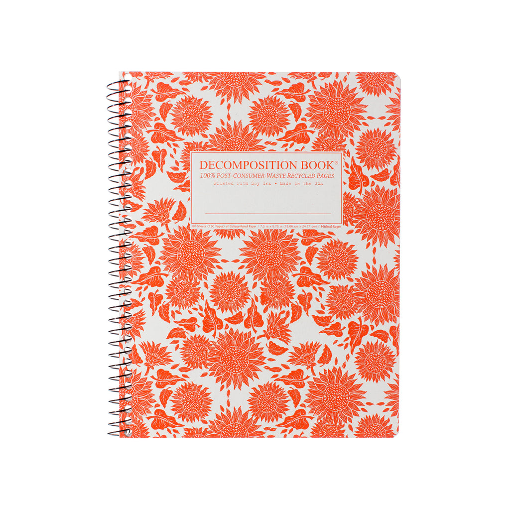 Book Sunflowers Large Spiral Notebook Milligram