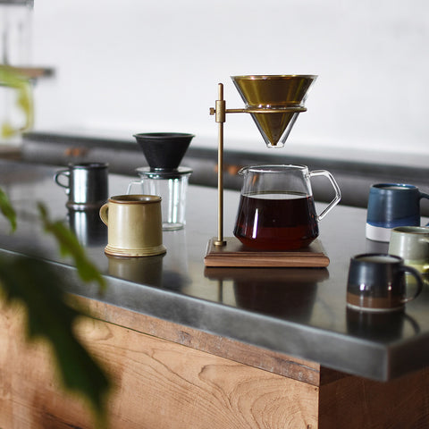 SCS Brass Pourover Coffee Stand Set