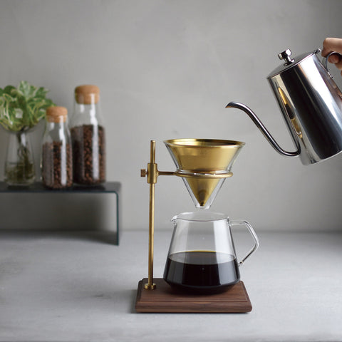 SCS Brass Pourover Coffee Stand Set