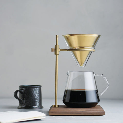 SCS Brass Pourover Coffee Stand Set