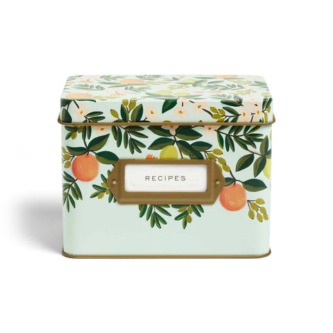 Tin Recipe Box Citrus