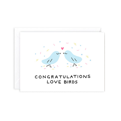 Congrats Love Birds Greeting Card