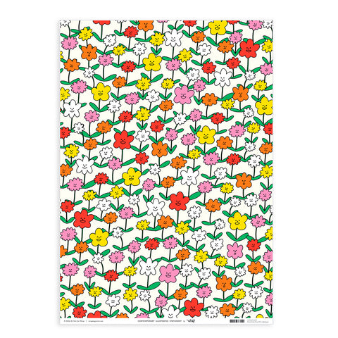 Happy Flowers Wrapping Sheet